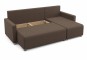 Угловой диван-кровать Челси коричневый с рисунком.
