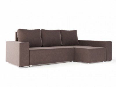 Угловой диван-кровать Маркиз коричневый велюр.